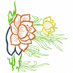 Flowers And Tree Embroidery Design 3
